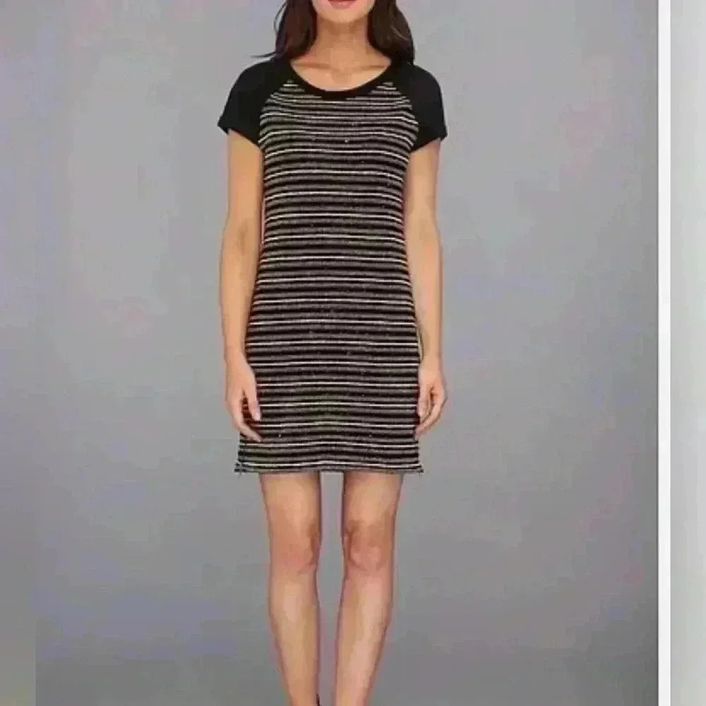 Sanctuary Side Zip metallic Accent Shift Dress‎ Size Small EUC